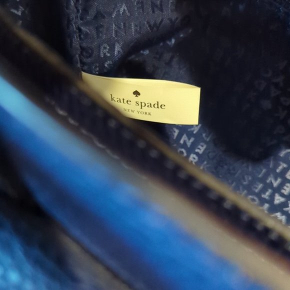 NWOT Kate Spade Chantal Bridge Place handbag blue cow leather - Picture 5 of 14